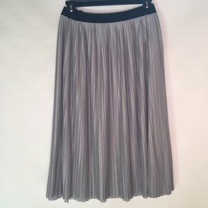 Pleated Grey Midi Skirt